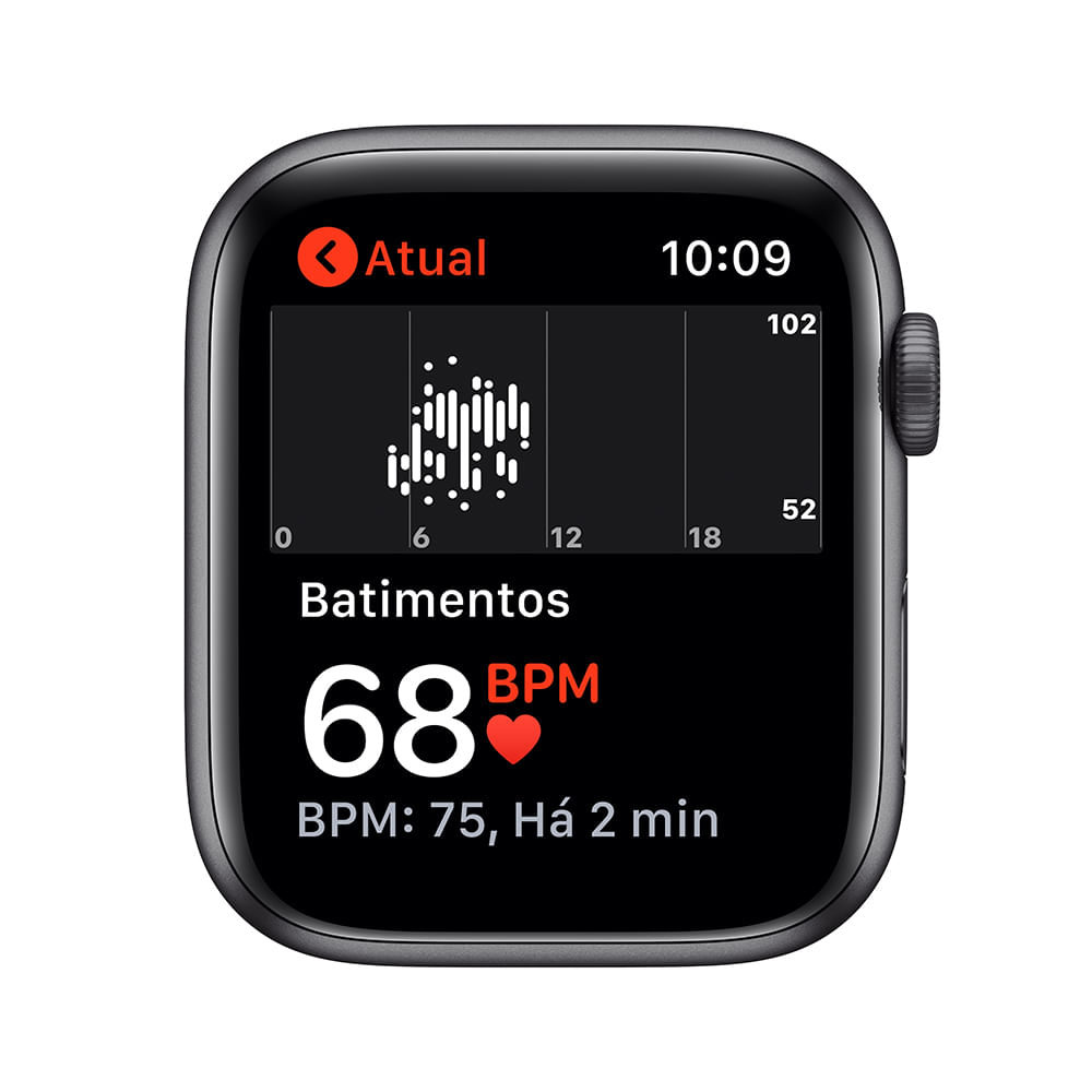 APPLE WATCH SE 44MM GPS - CAIXA CINZA-ESPACIAL E PULSEIRA ESPORTIVA PRETO - Imagem 4