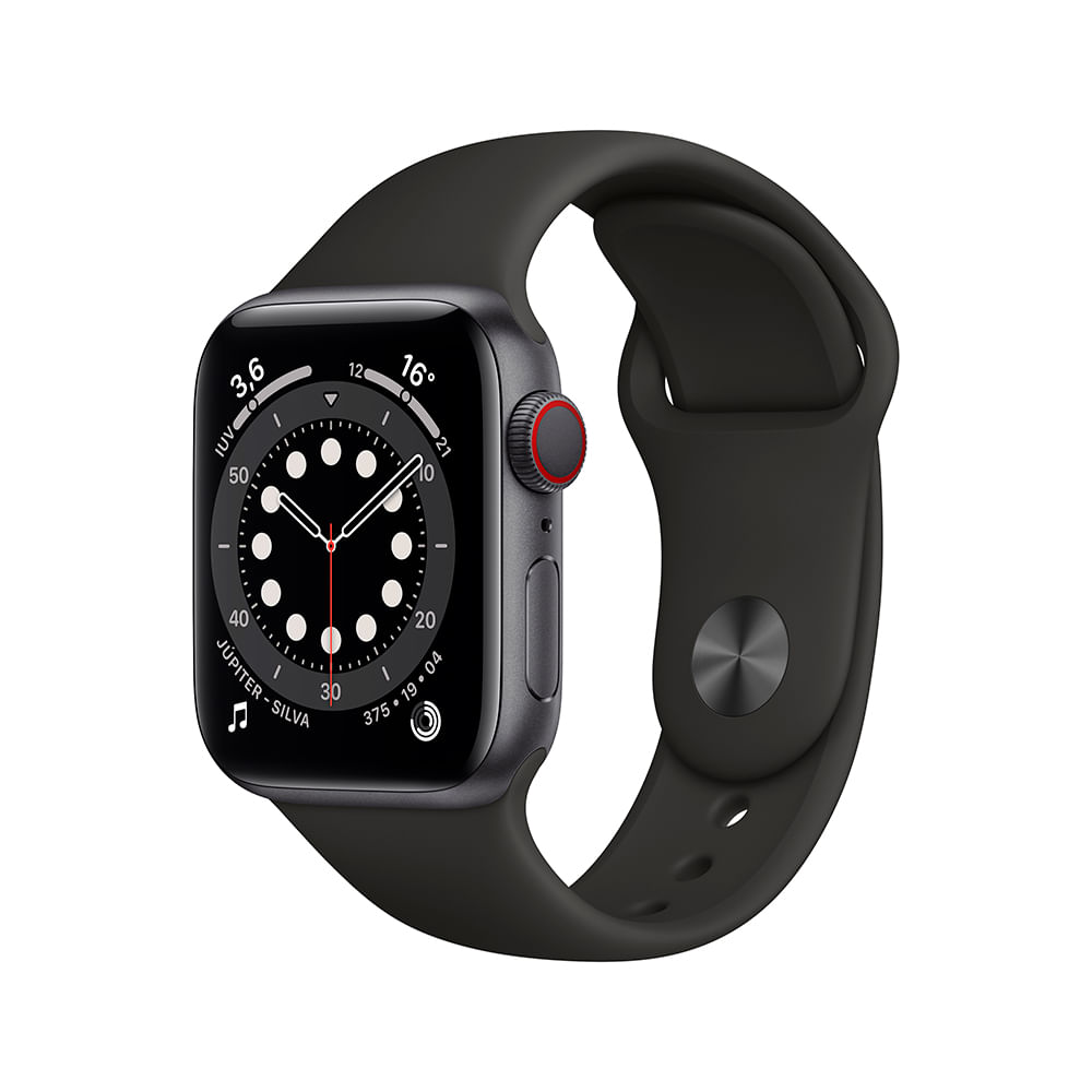 Foto de APPLE WATCH SERIES 6 40MM GPS CEL – CAIXA CINZA-ESPACIAL E PULSEIRA PRETA ESPORTIVA
