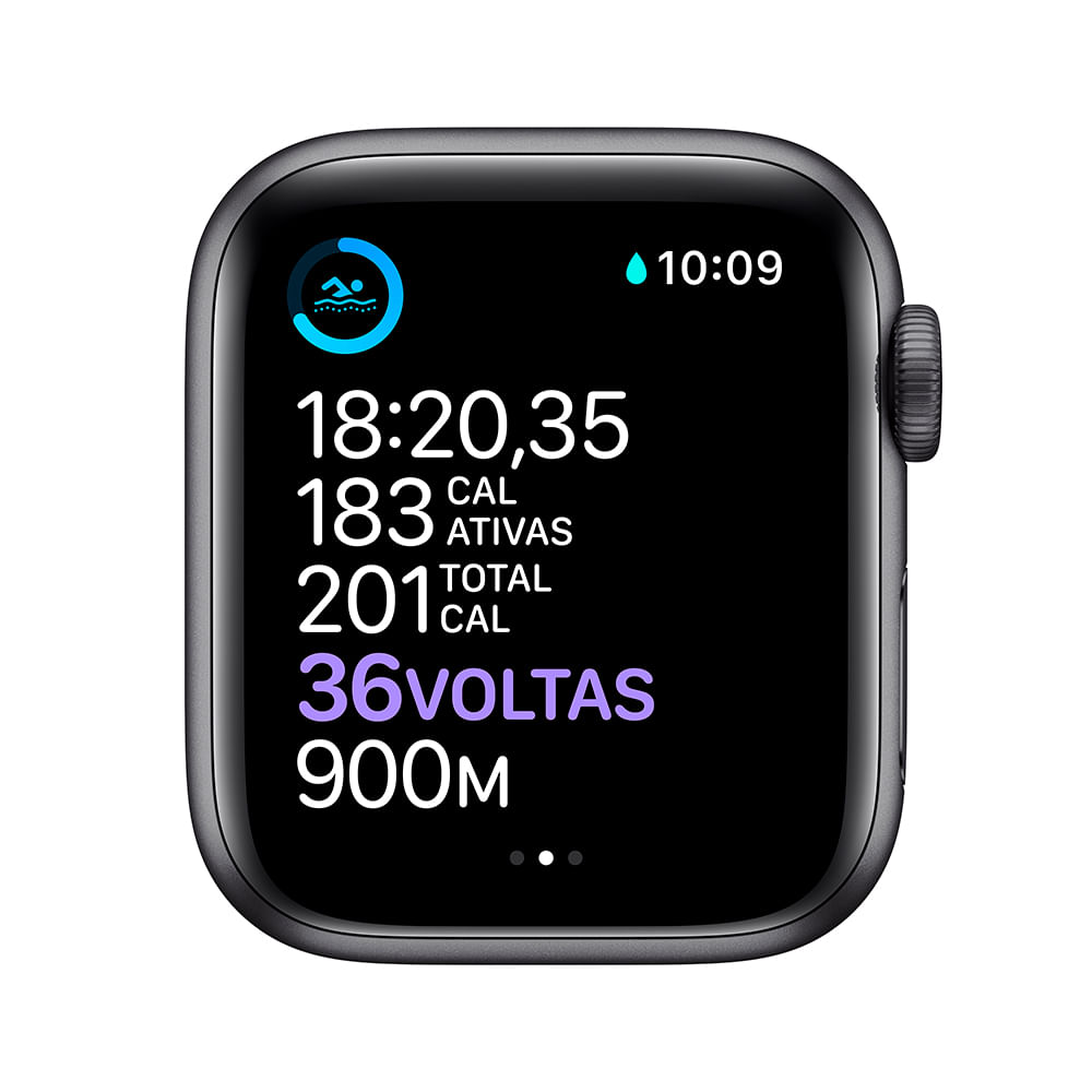 APPLE WATCH SERIES 6 40MM GPS CEL - CAIXA CINZA-ESPACIAL E PULSEIRA PRETA ESPORTIVA - Imagem 4
