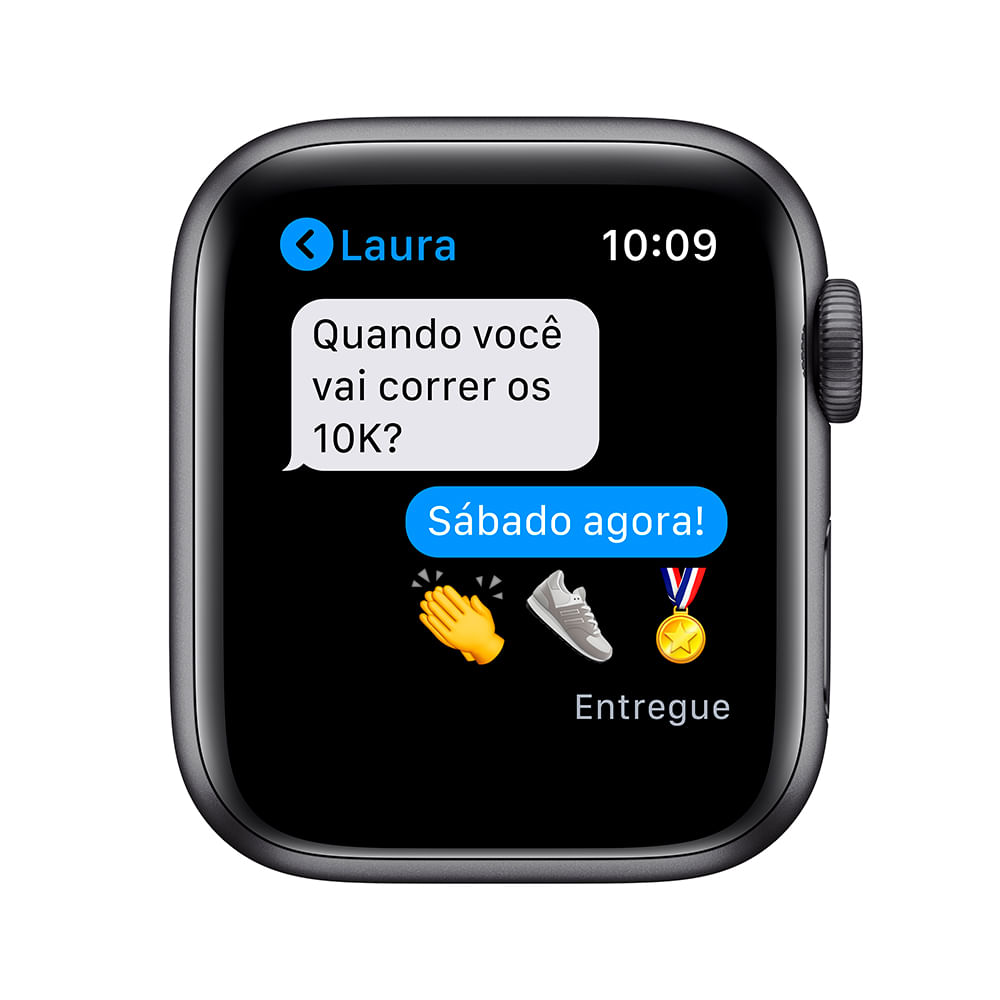 APPLE WATCH SERIES 6 40MM GPS CEL - CAIXA CINZA-ESPACIAL E PULSEIRA PRETA ESPORTIVA - Imagem 5