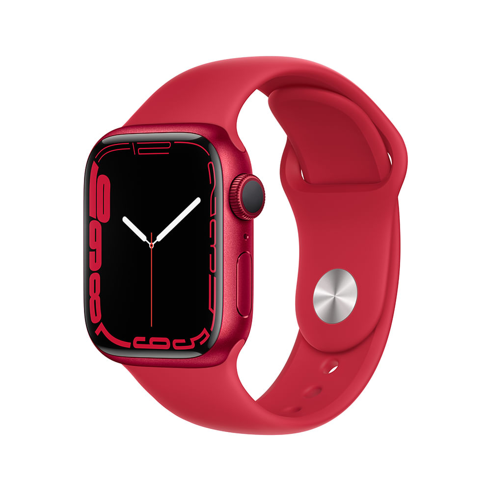 Foto de APPLE WATCH SERIES 7 GPS, 41MM CAIXA (PRODUCT)RED DE ALUMINIO PULSEIRA ESPORTIVA (PRODUCT)RED PADR