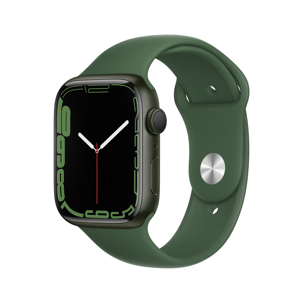 Foto de APPLE WATCH SERIES 7 GPS, 41MM CAIXA VERDE DE ALUMINIO PULSEIRA ESPORTIVA TREVO PADRAO
