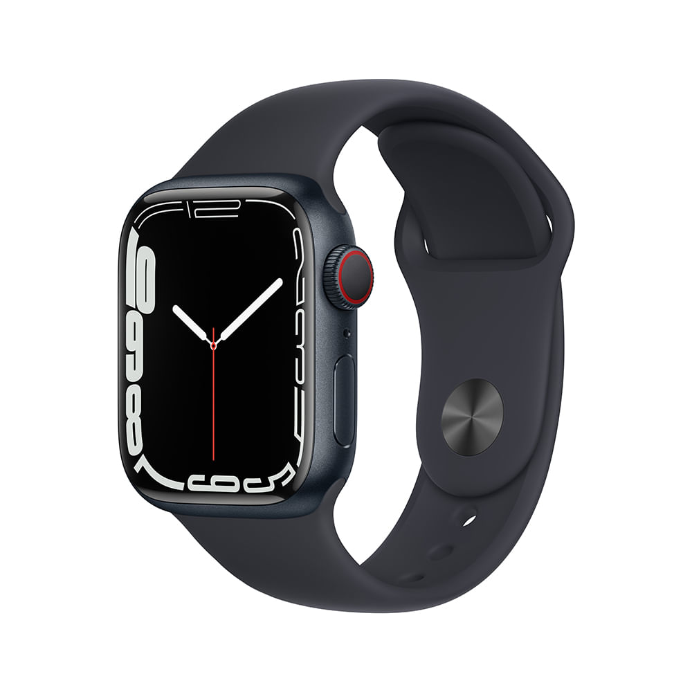 Foto de APPLE WATCH SERIES 7 GPS CELLULAR, 41MM CAIXA MEIA-NOITE DE ALUMINIO PULSEIRA ESPORTIVA MEIA-NOITE