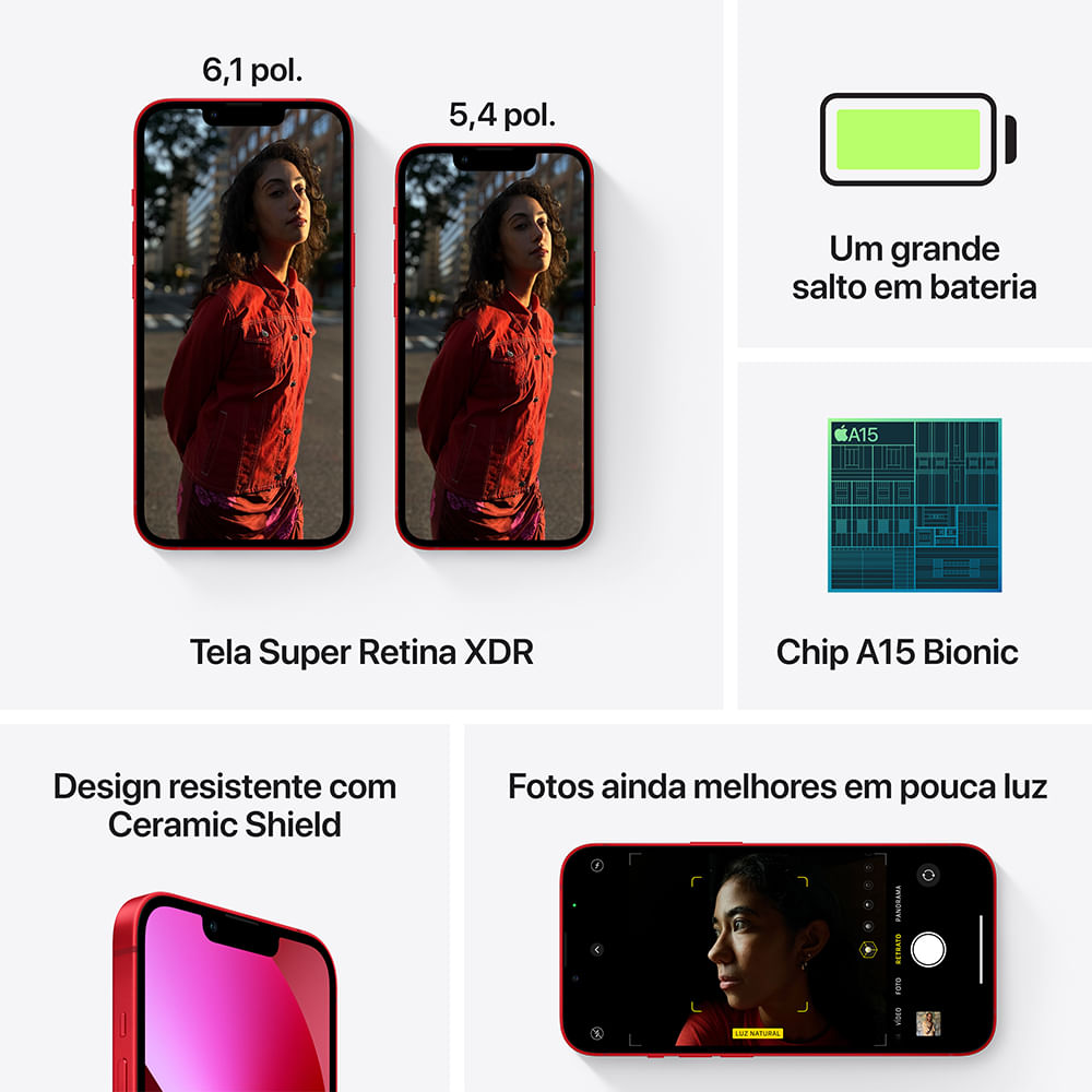 TELEFONE CELULAR APPLE IPHONE 13 MINI 256GB PRODUCT(RED) - Imagem 7